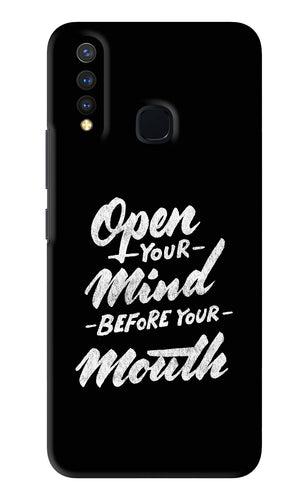 Open Your Mind Before Your Mouth Vivo U20 Back Skin Wrap