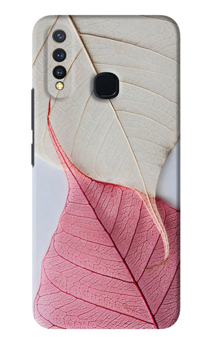 White Pink Leaf Vivo U20 Back Skin Wrap