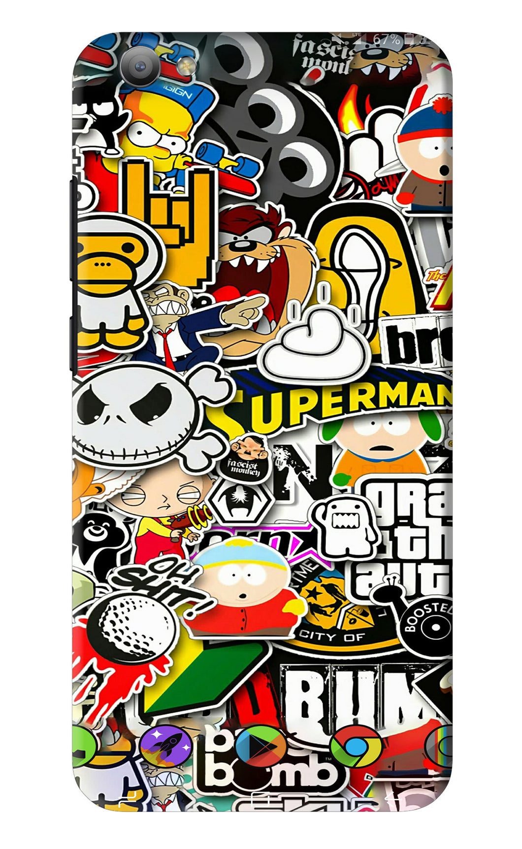 Sticker Bomb Vivo V5 Back Skin Wrap