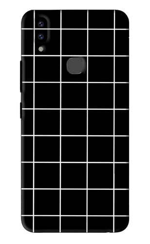 White Grid Vivo V9 Youth Back Skin Wrap
