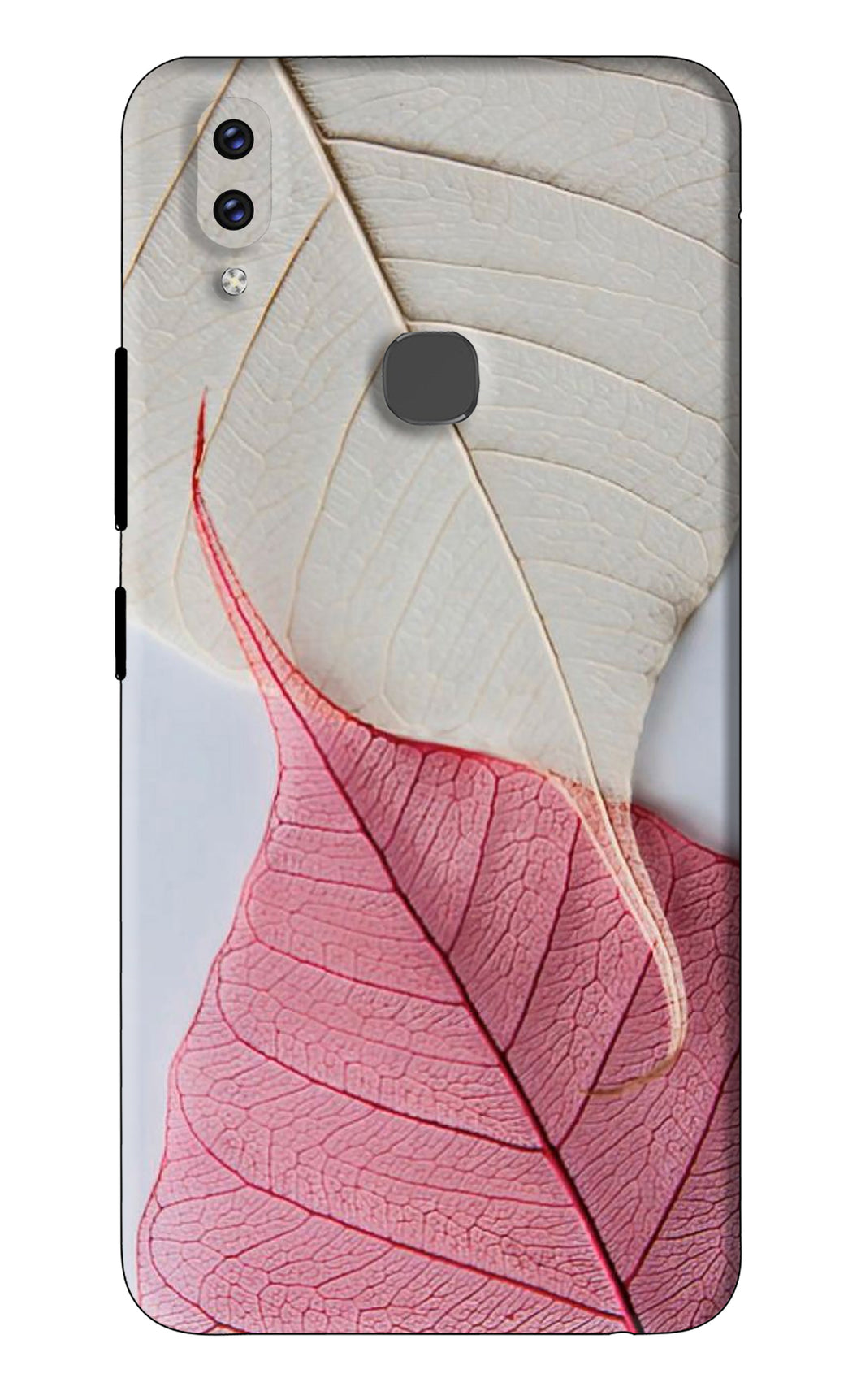 White Pink Leaf Vivo V9 Youth Back Skin Wrap