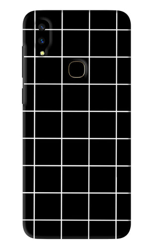 White Grid Vivo V11 Back Skin Wrap