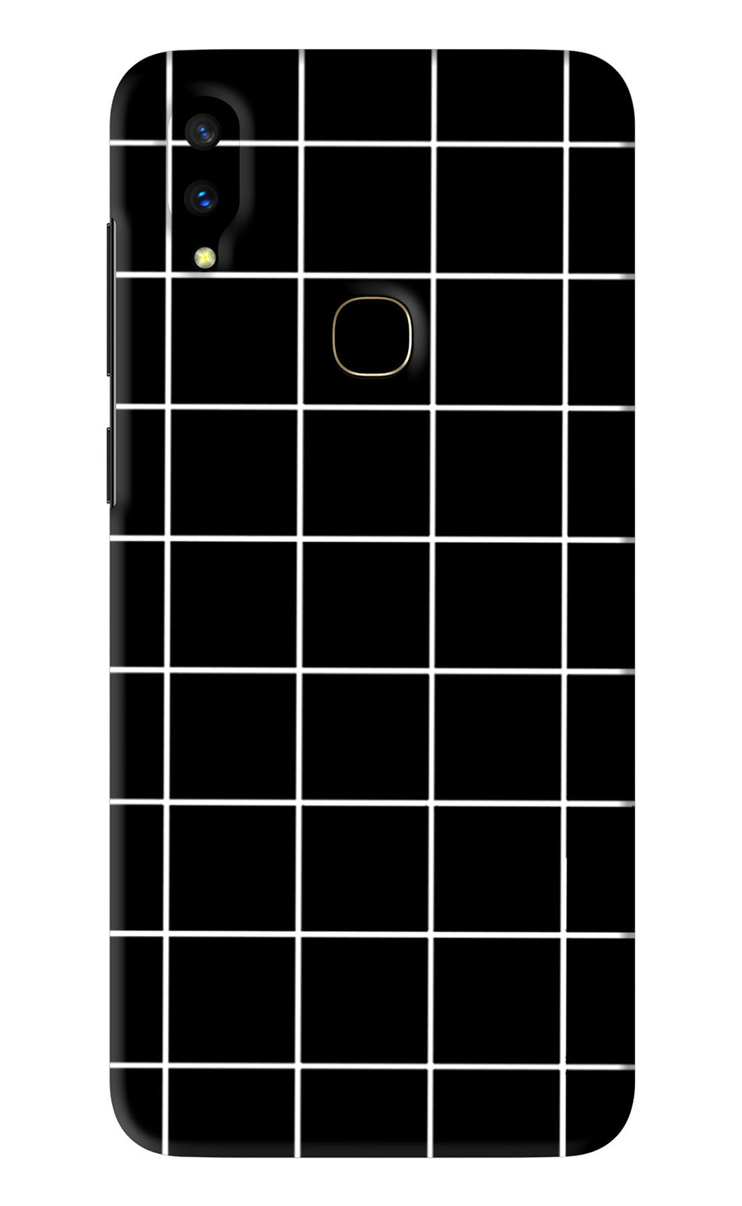 White Grid Vivo V11 Back Skin Wrap