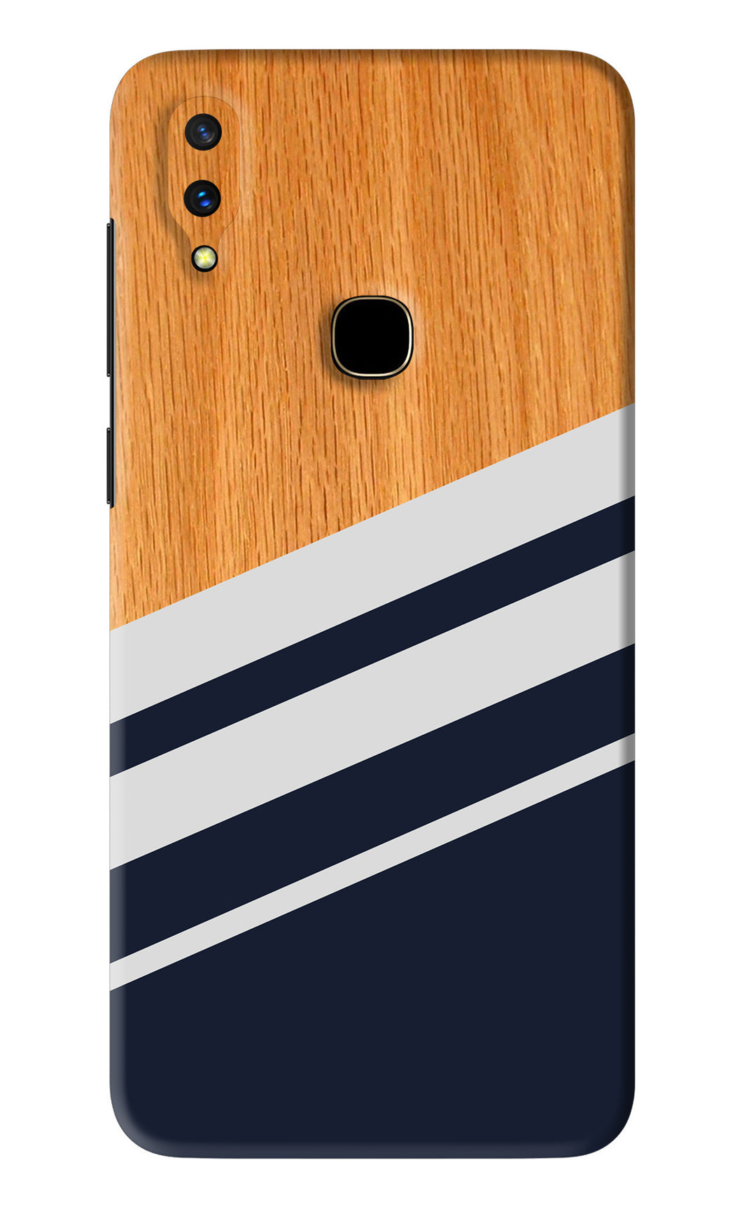 Black And White Wooden Vivo V11 Back Skin Wrap