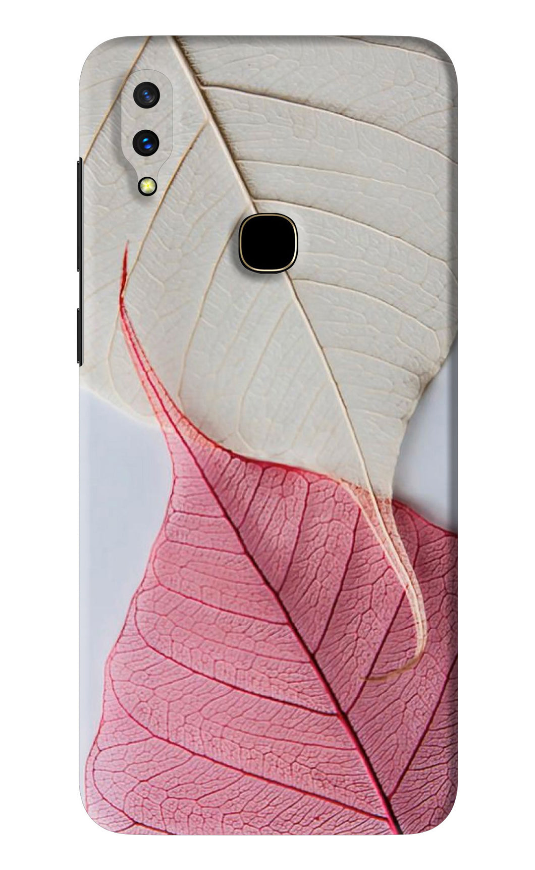 White Pink Leaf Vivo V11 Back Skin Wrap