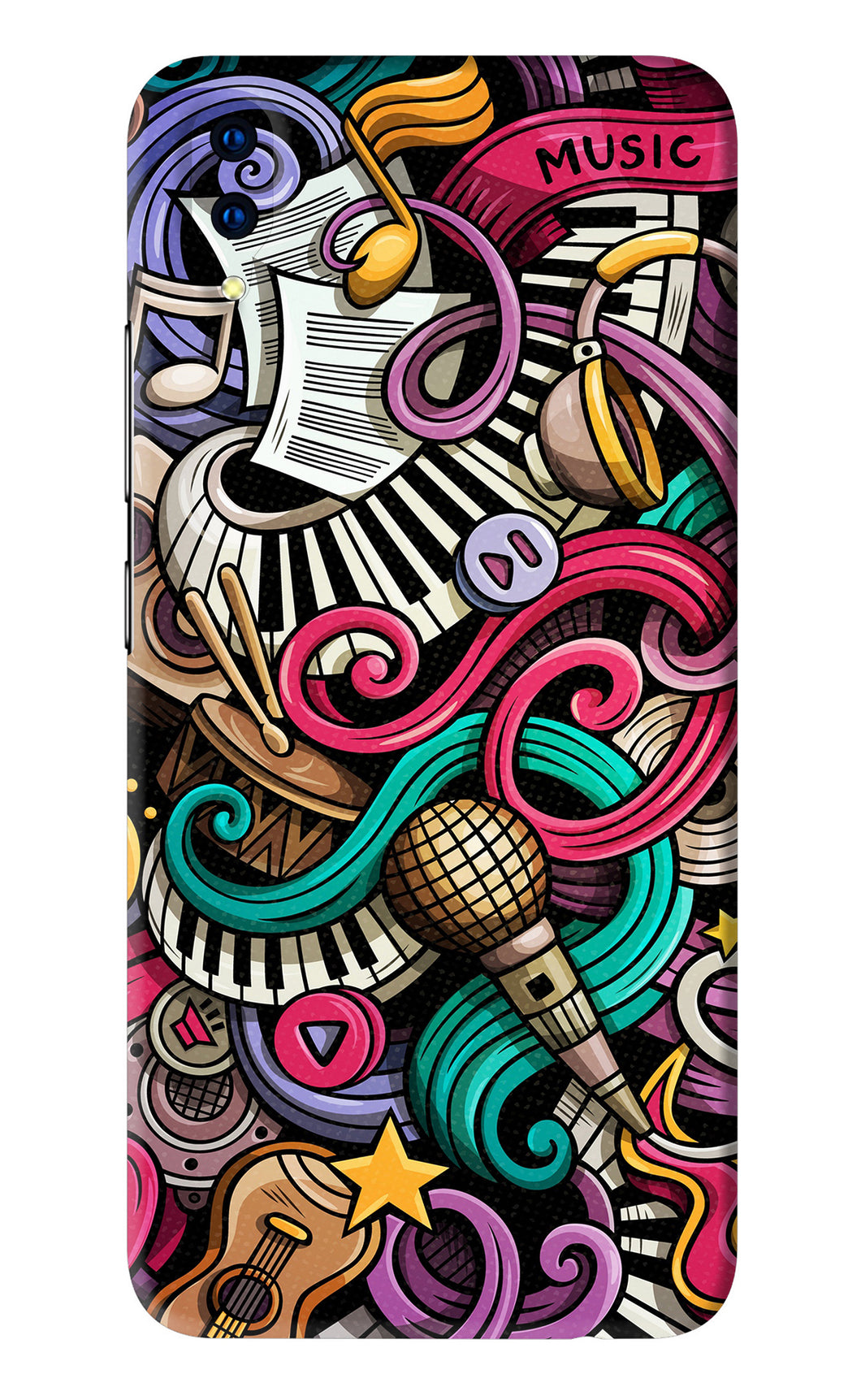 Music Abstract Vivo V11 Pro Back Skin Wrap