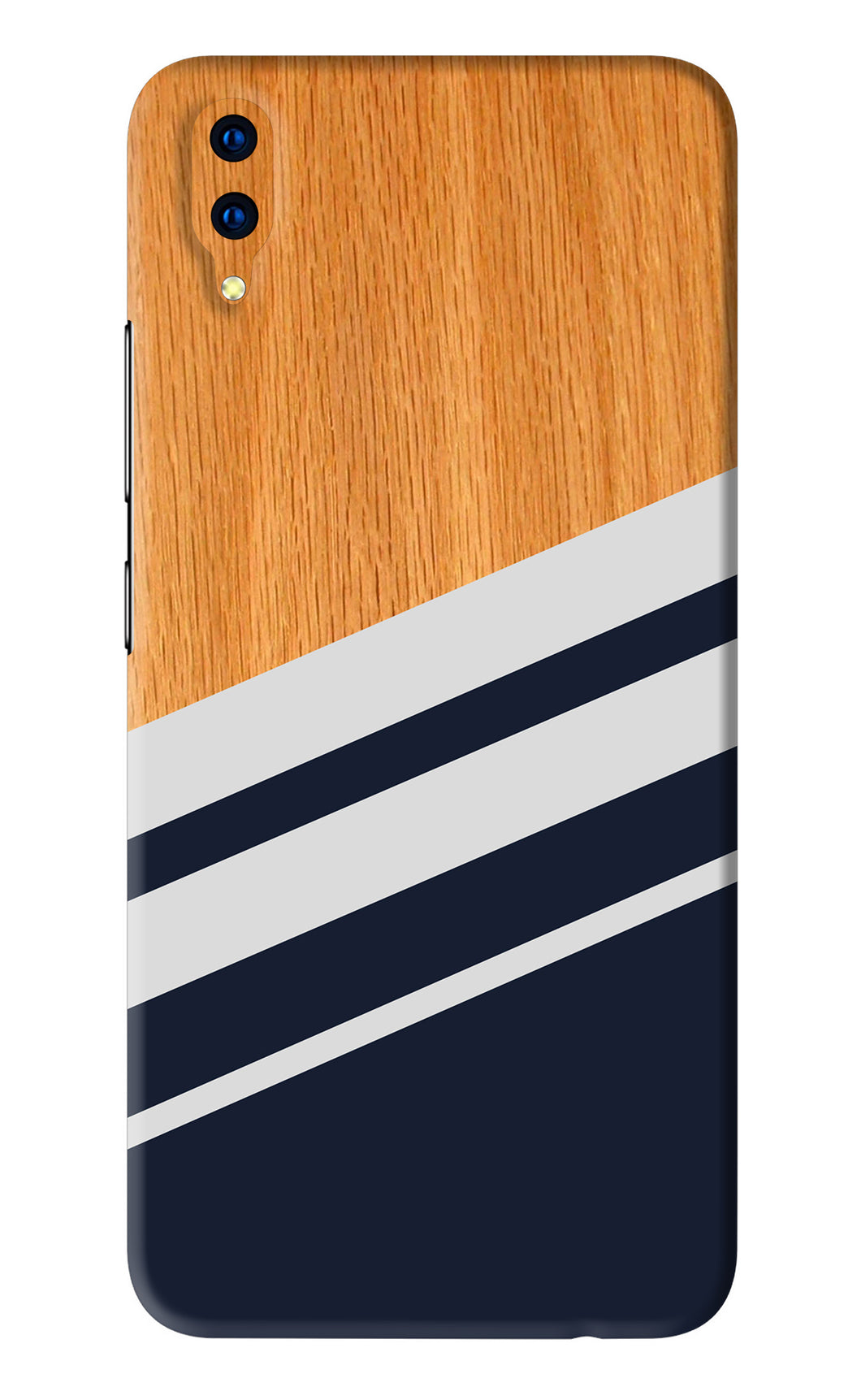 Black And White Wooden Vivo V11 Pro Back Skin Wrap