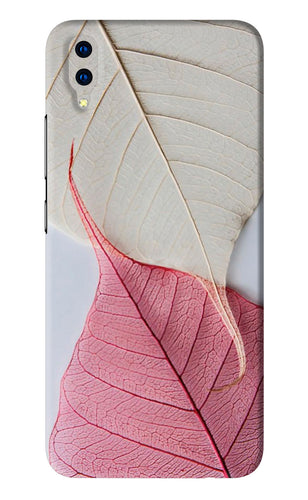 White Pink Leaf Vivo V11 Pro Back Skin Wrap