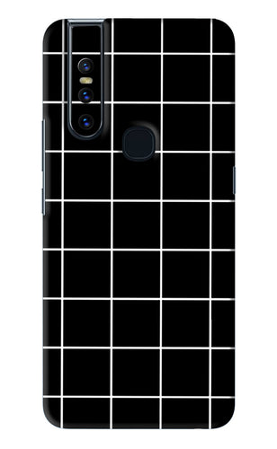 White Grid Vivo V15 Back Skin Wrap