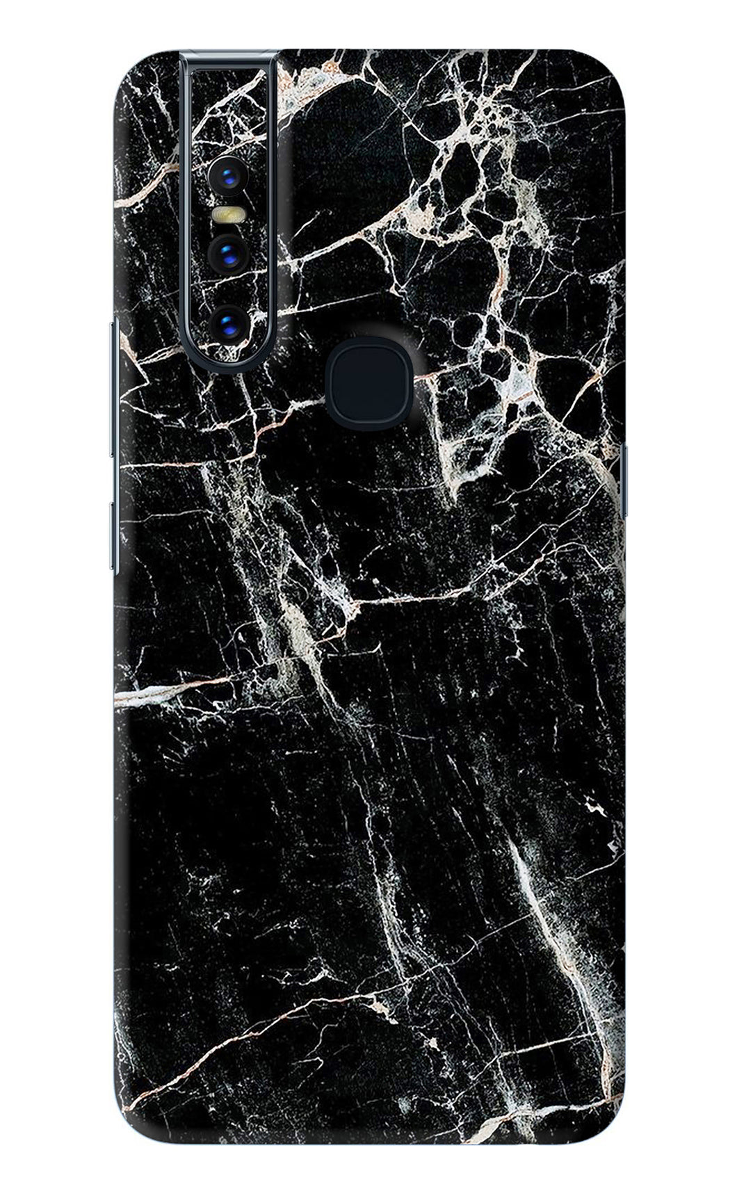 Black Marble Texture 1 Vivo V15 Back Skin Wrap