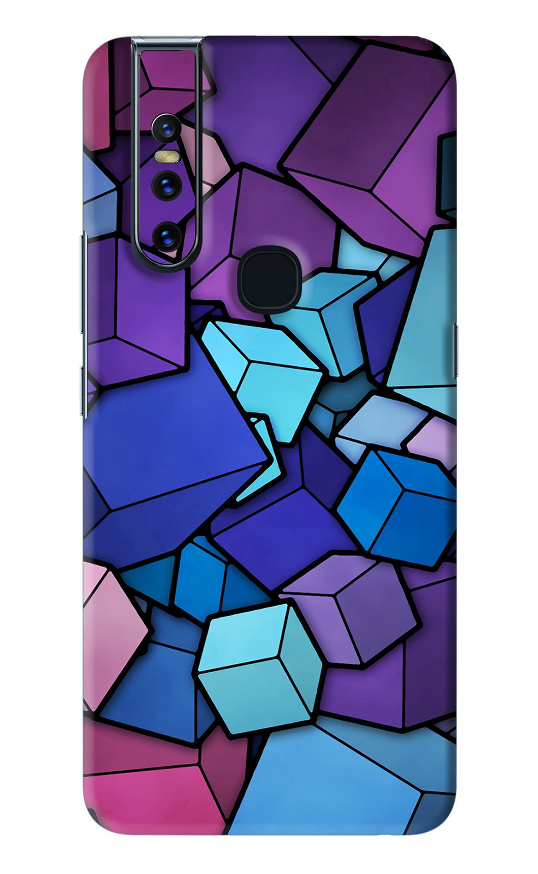 Cubic Abstract Vivo V15 Back Skin Wrap