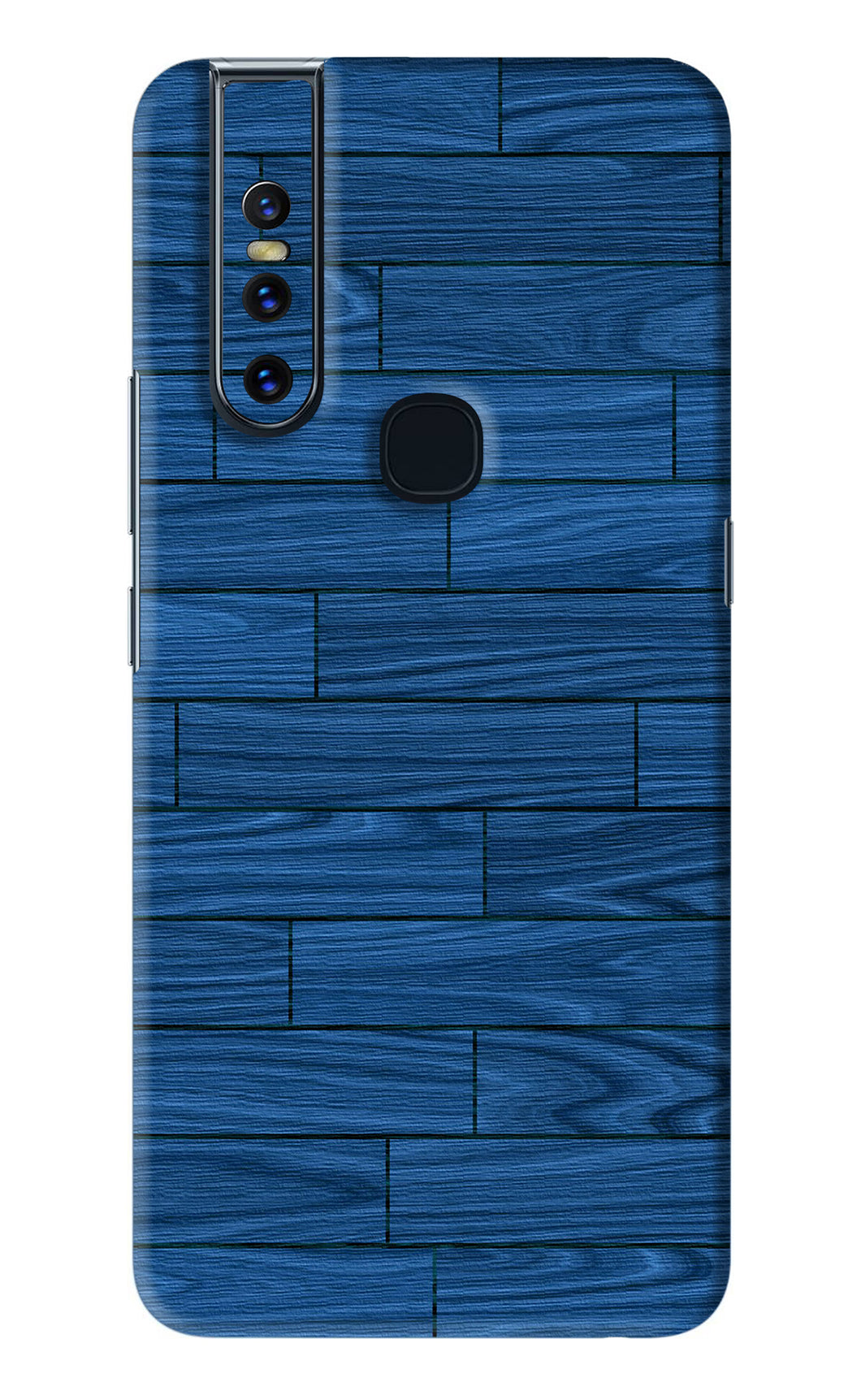 Blue Wooden Texture Vivo V15 Back Skin Wrap