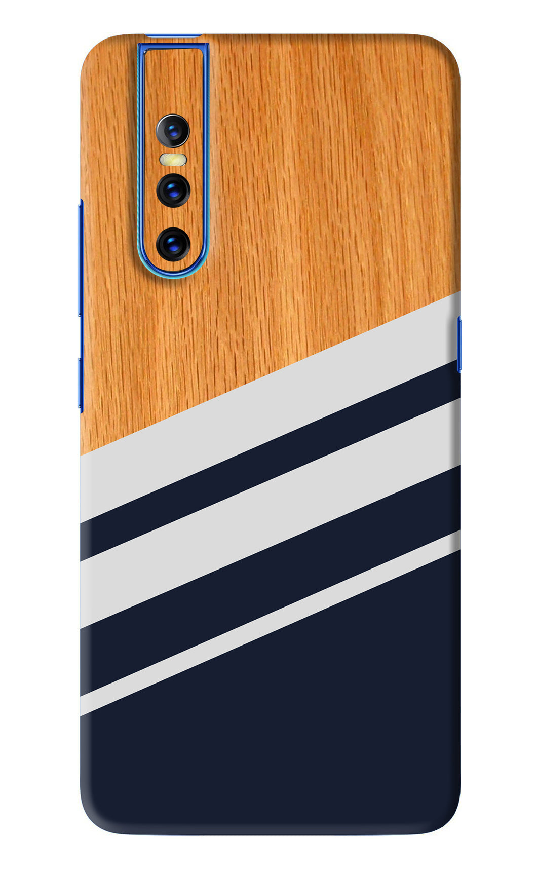 Black And White Wooden Vivo V15 Pro Back Skin Wrap
