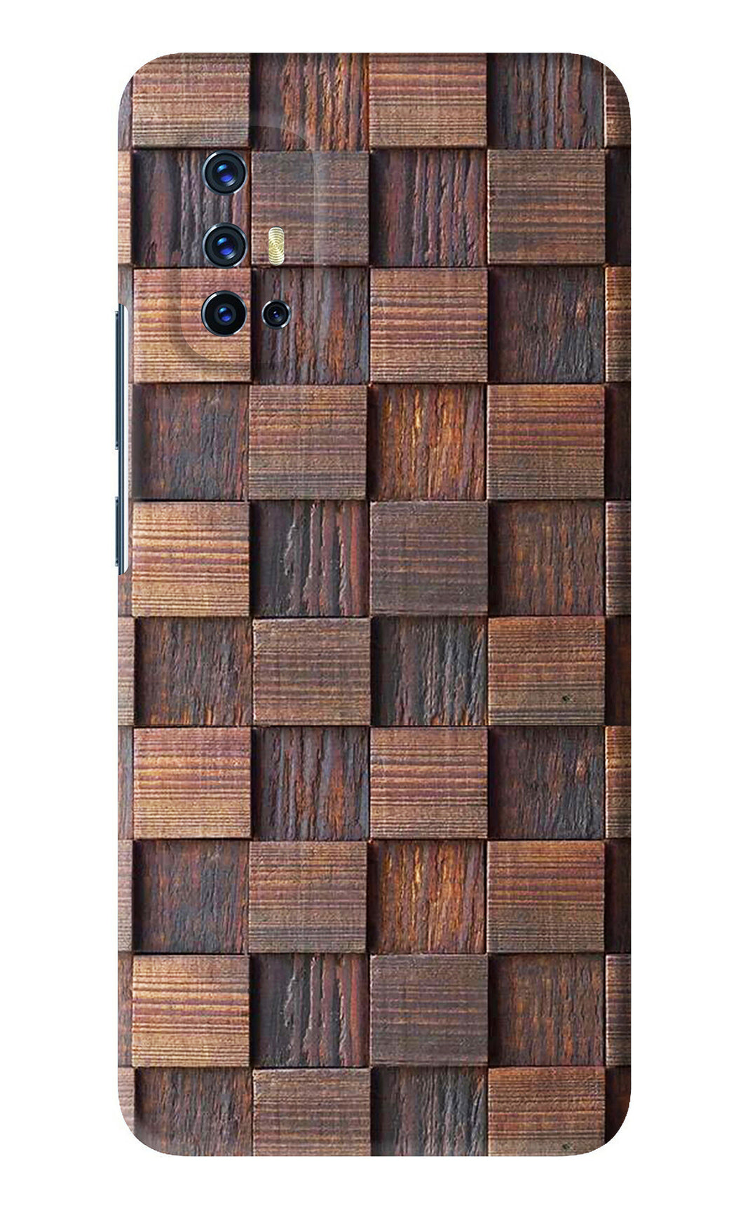 Wooden Cube Design Vivo V17 Back Skin Wrap
