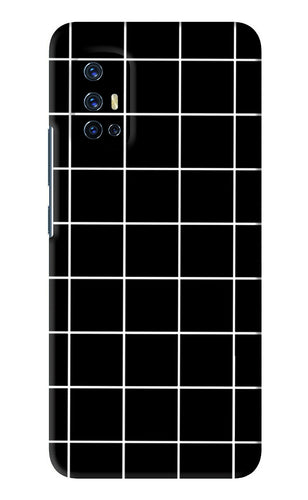 White Grid Vivo V17 Back Skin Wrap