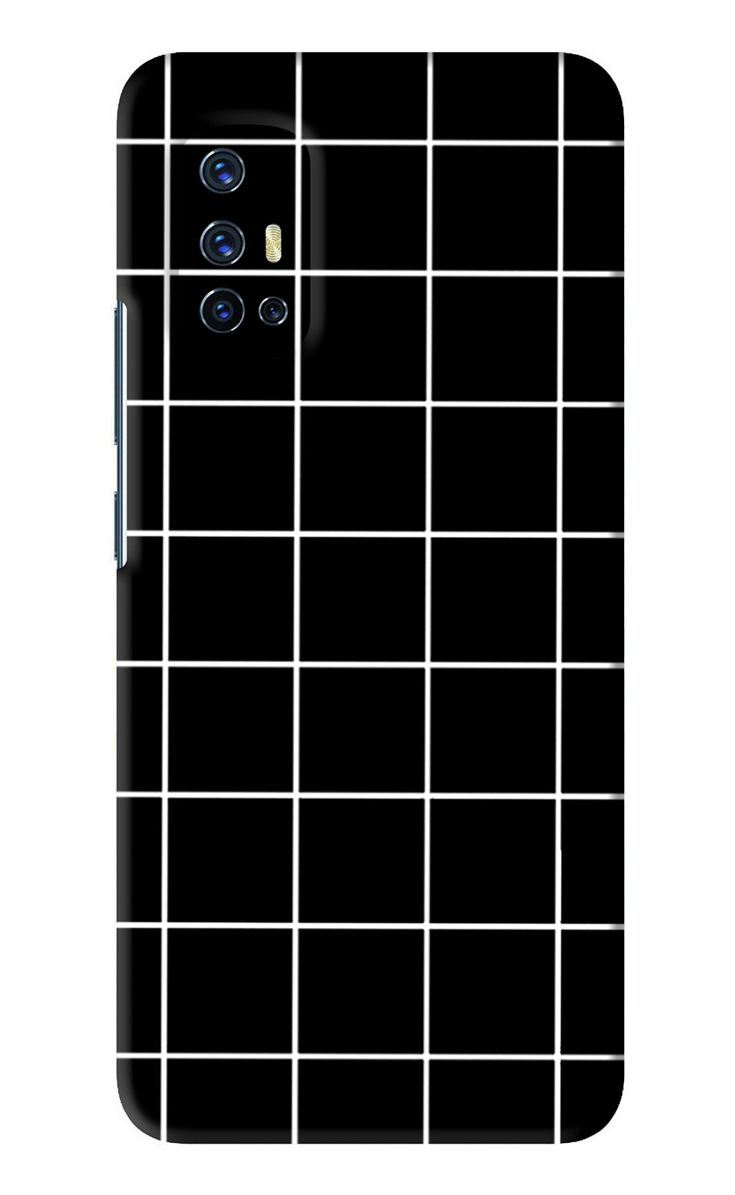 White Grid Vivo V17 Back Skin Wrap