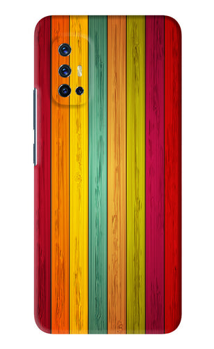 Multicolor Wooden Vivo V17 Back Skin Wrap