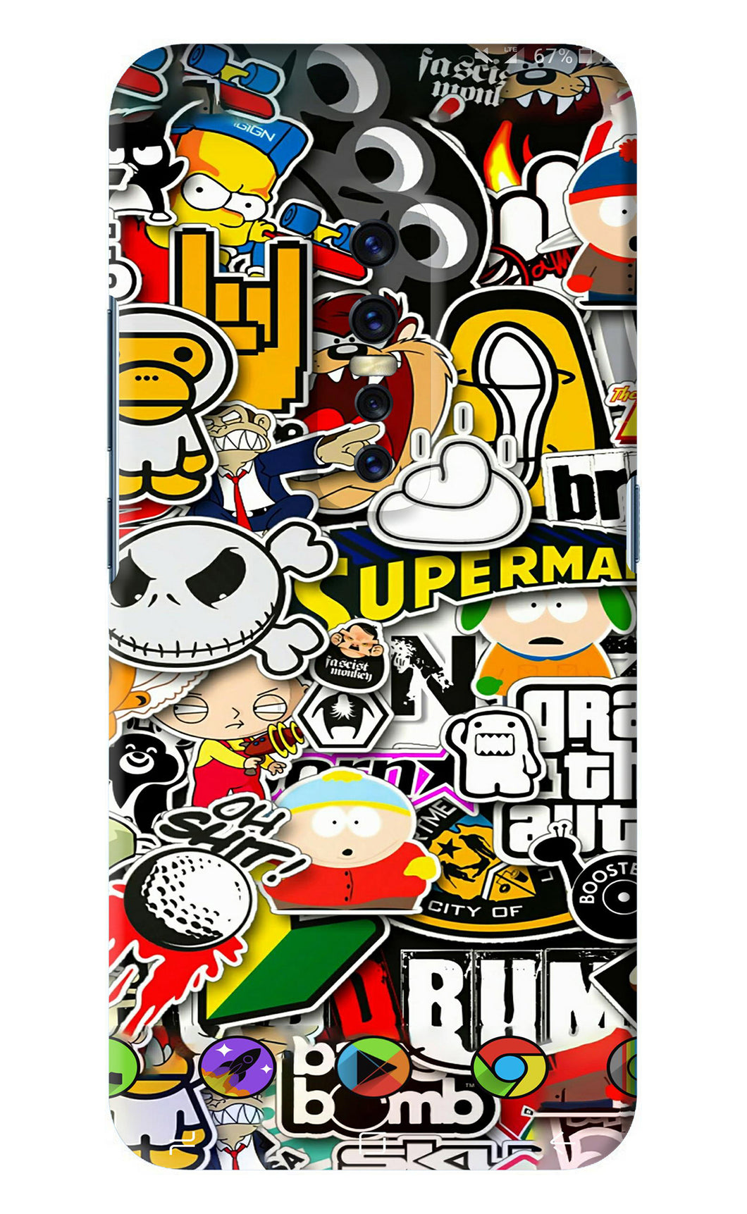 Sticker Bomb Vivo V17 Pro Back Skin Wrap
