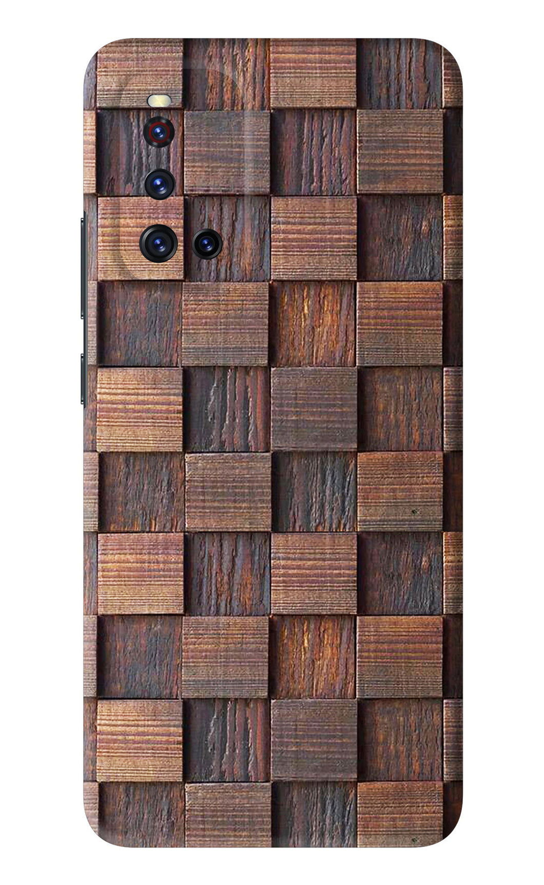 Wooden Cube Design Vivo V19 Back Skin Wrap