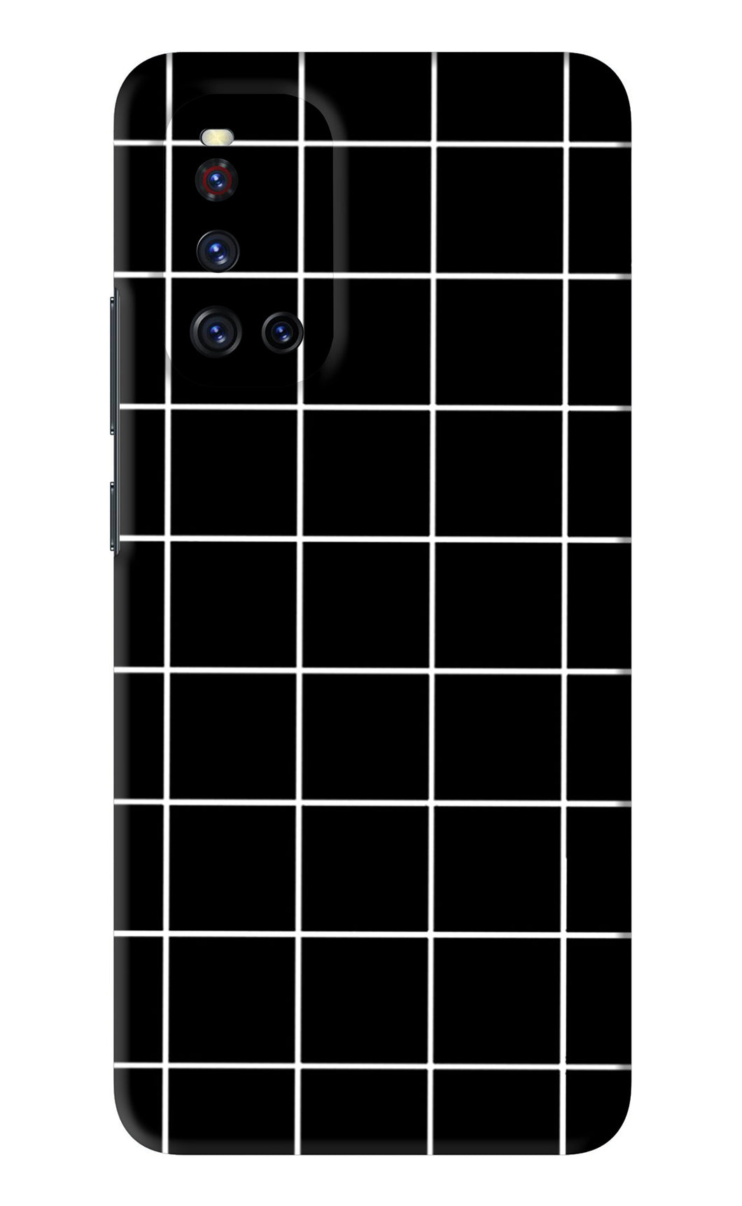 White Grid Vivo V19 Back Skin Wrap
