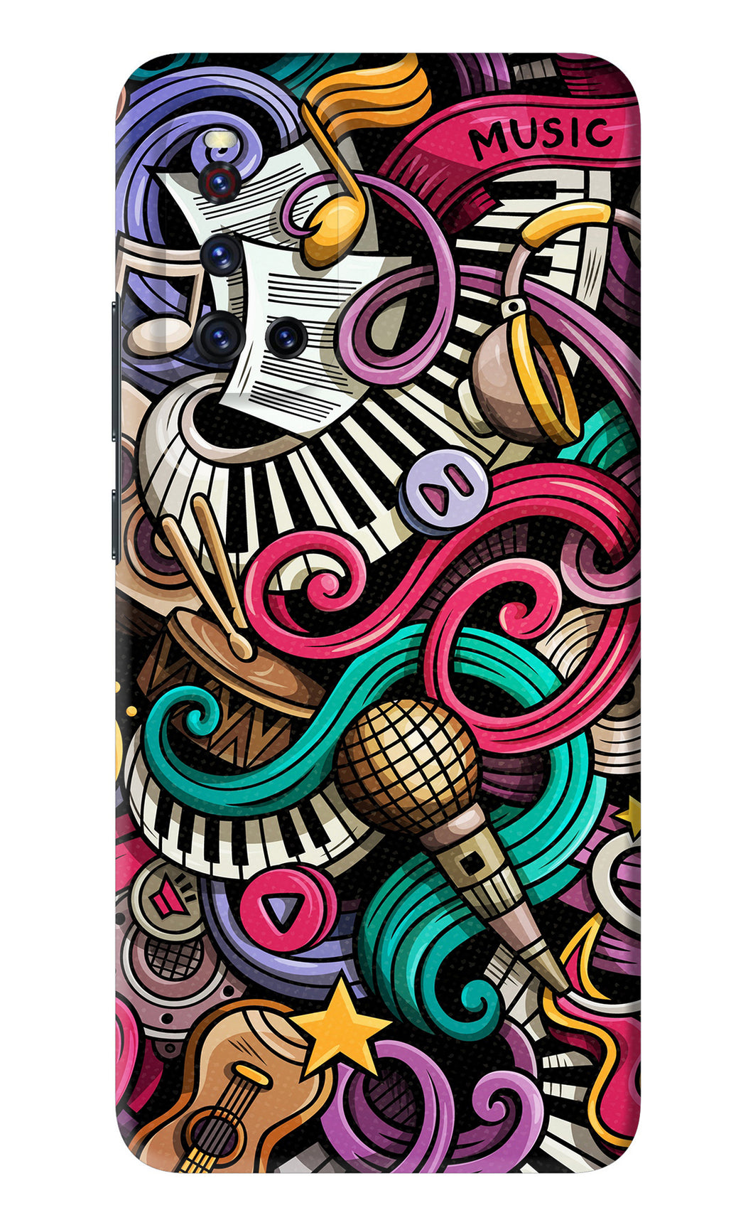 Music Abstract Vivo V19 Back Skin Wrap