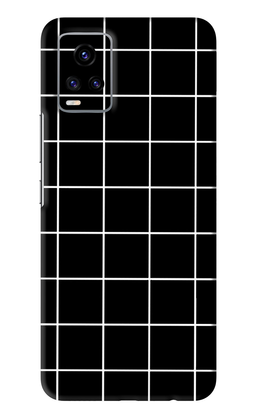 White Grid Vivo V20 Back Skin Wrap
