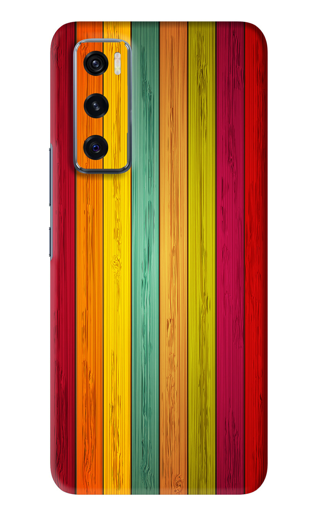 Multicolor Wooden Vivo V20 SE Back Skin Wrap