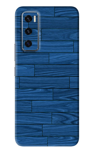 Blue Wooden Texture Vivo V20 SE Back Skin Wrap