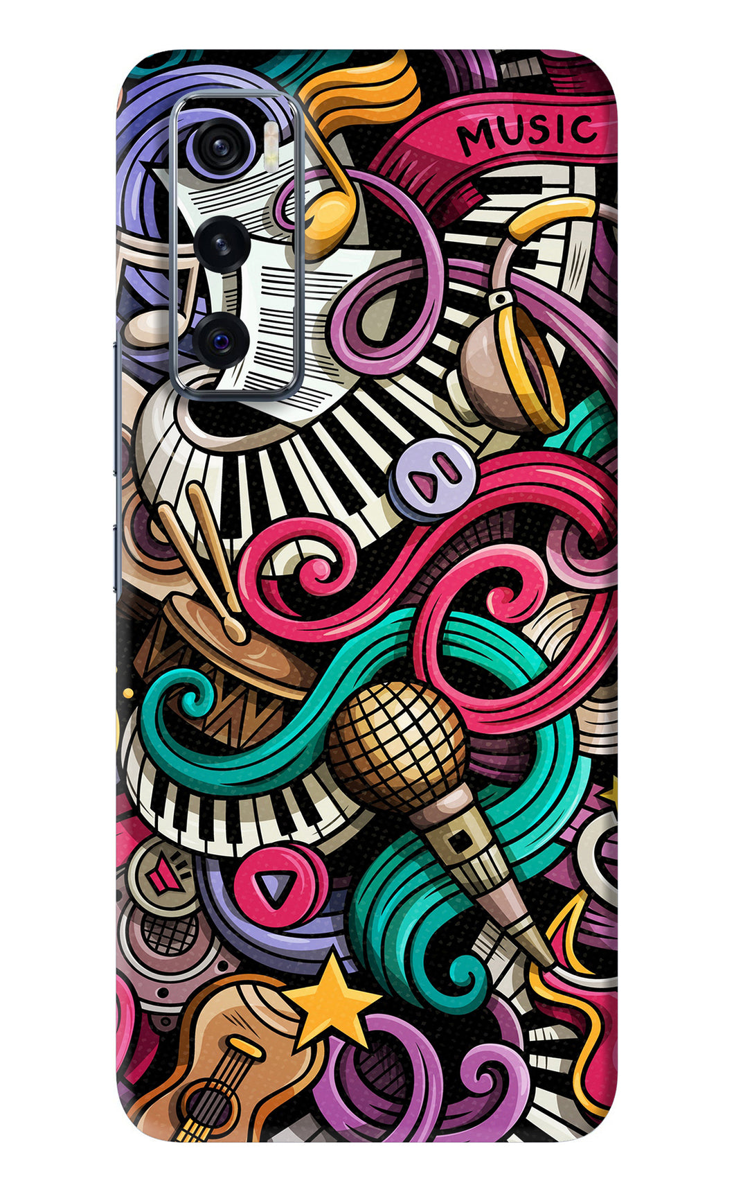 Music Abstract Vivo V20 SE Back Skin Wrap