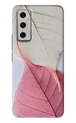 White Pink Leaf Vivo V20 SE Back Skin Wrap