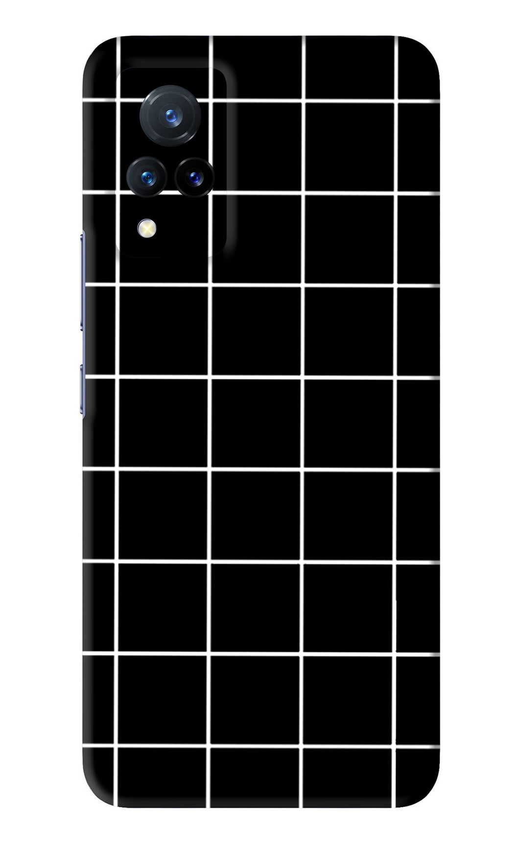 White Grid Vivo V21 Back Skin Wrap