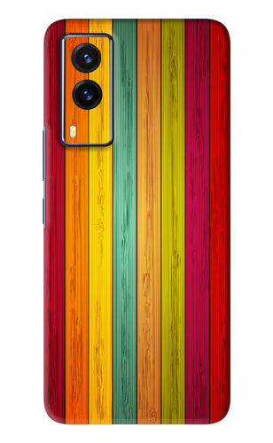 Multicolor Wooden Vivo V21E Back Skin Wrap