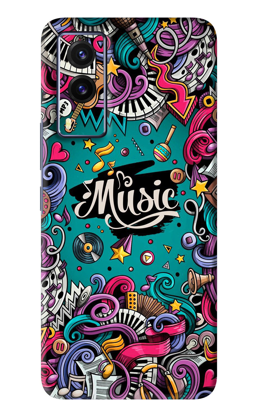 Music Graffiti Vivo V21E Back Skin Wrap