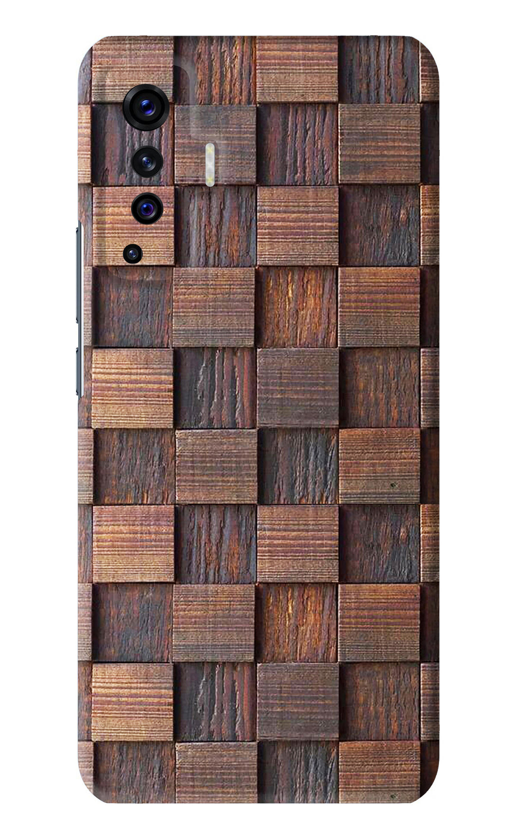 Wooden Cube Design Vivo X50 Back Skin Wrap