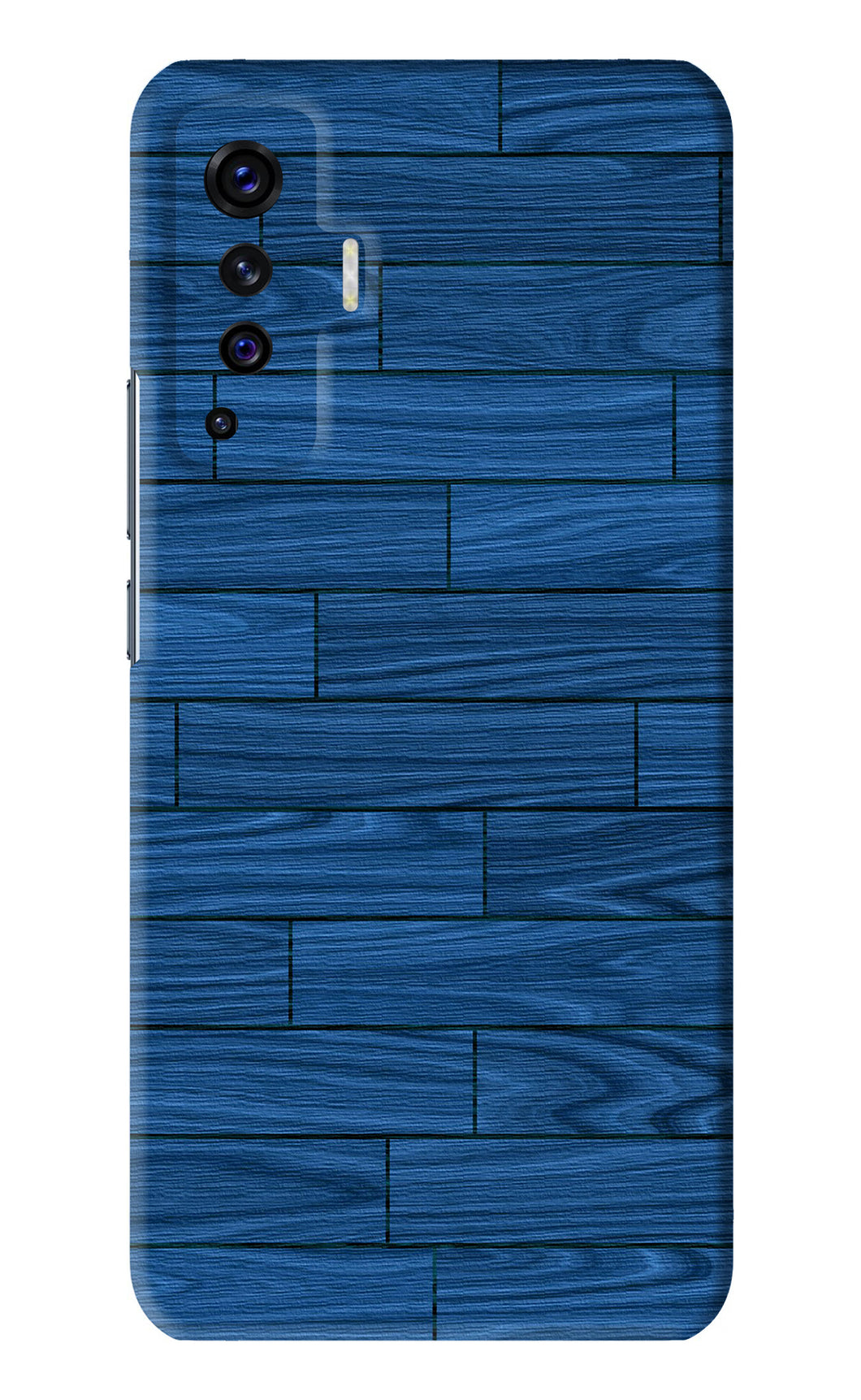 Blue Wooden Texture Vivo X50 Back Skin Wrap