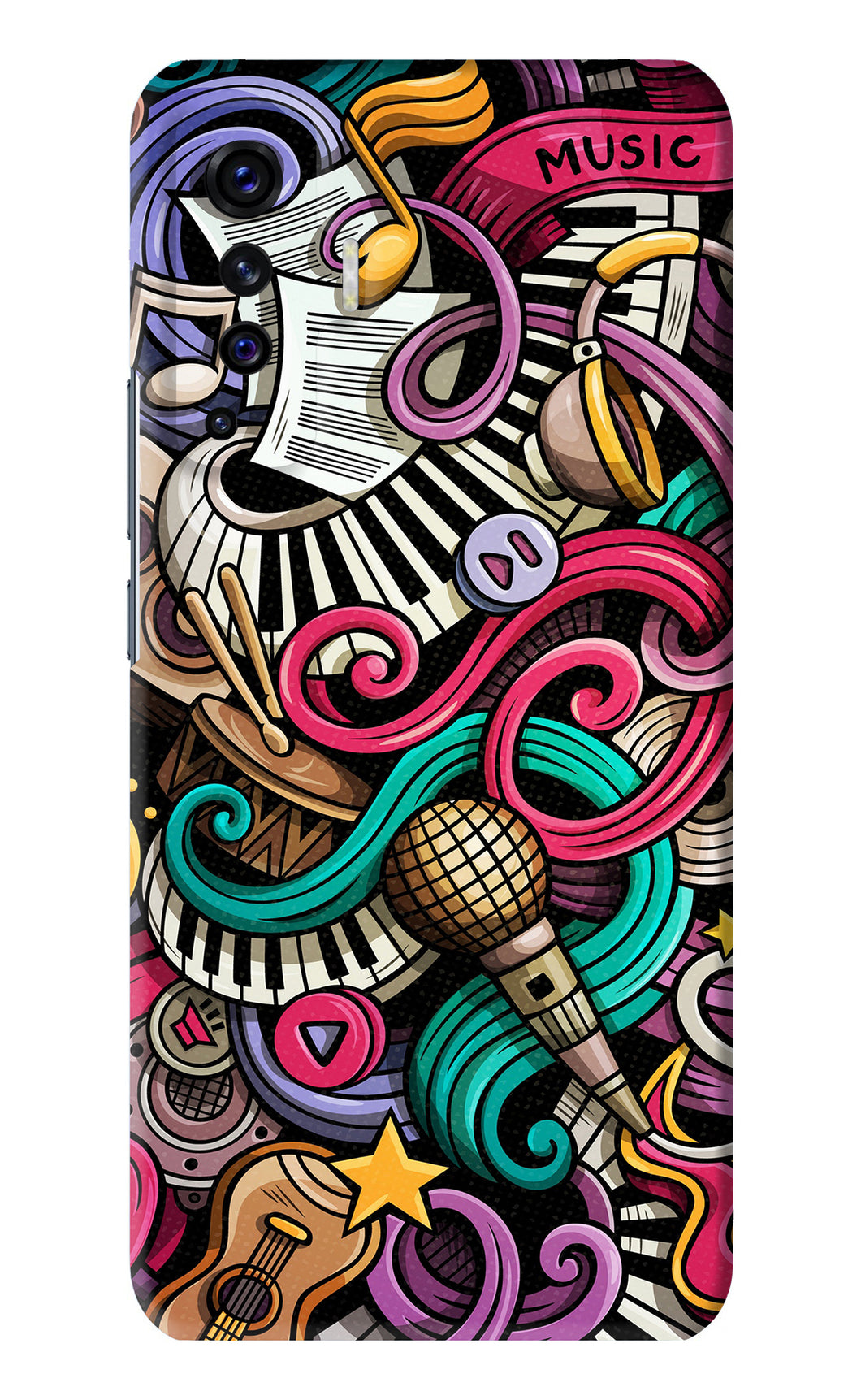 Music Abstract Vivo X50 Back Skin Wrap