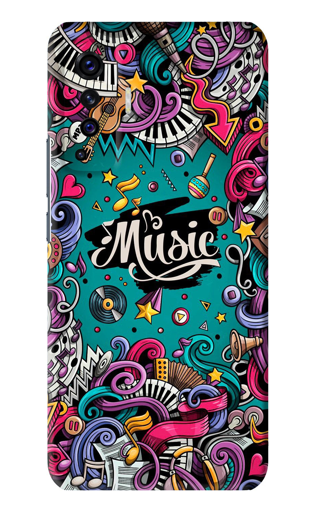 Music Graffiti Vivo X50 Back Skin Wrap