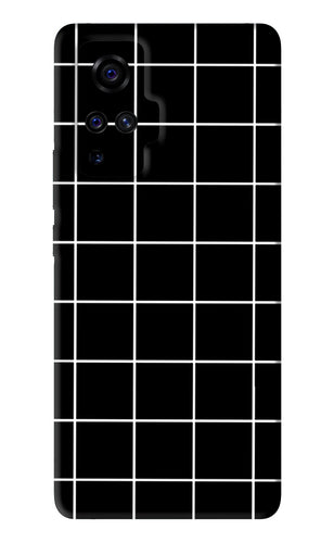 White Grid Vivo X50 Pro Back Skin Wrap