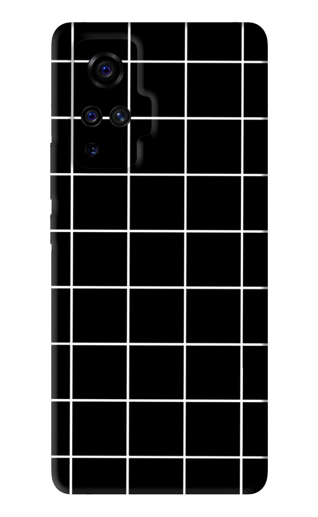 White Grid Vivo X50 Pro Back Skin Wrap
