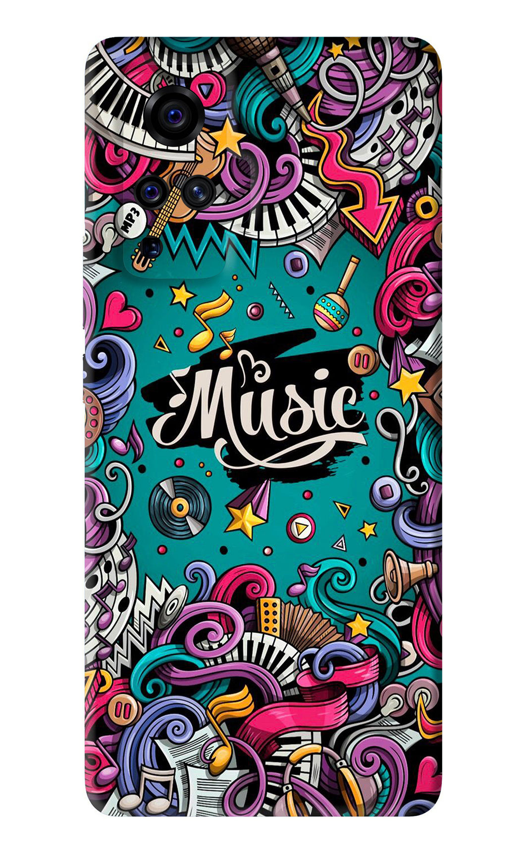 Music Graffiti Vivo X50 Pro Back Skin Wrap