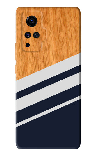 Black And White Wooden Vivo X50 Pro Back Skin Wrap