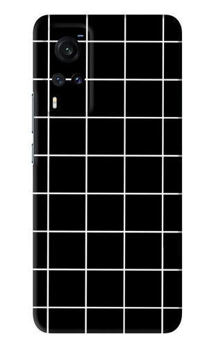 White Grid Vivo X60 Back Skin Wrap