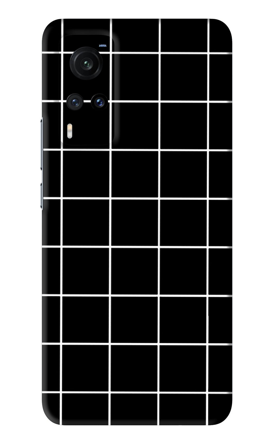 White Grid Vivo X60 Back Skin Wrap