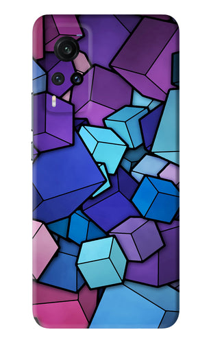 Cubic Abstract Vivo X60 Back Skin Wrap