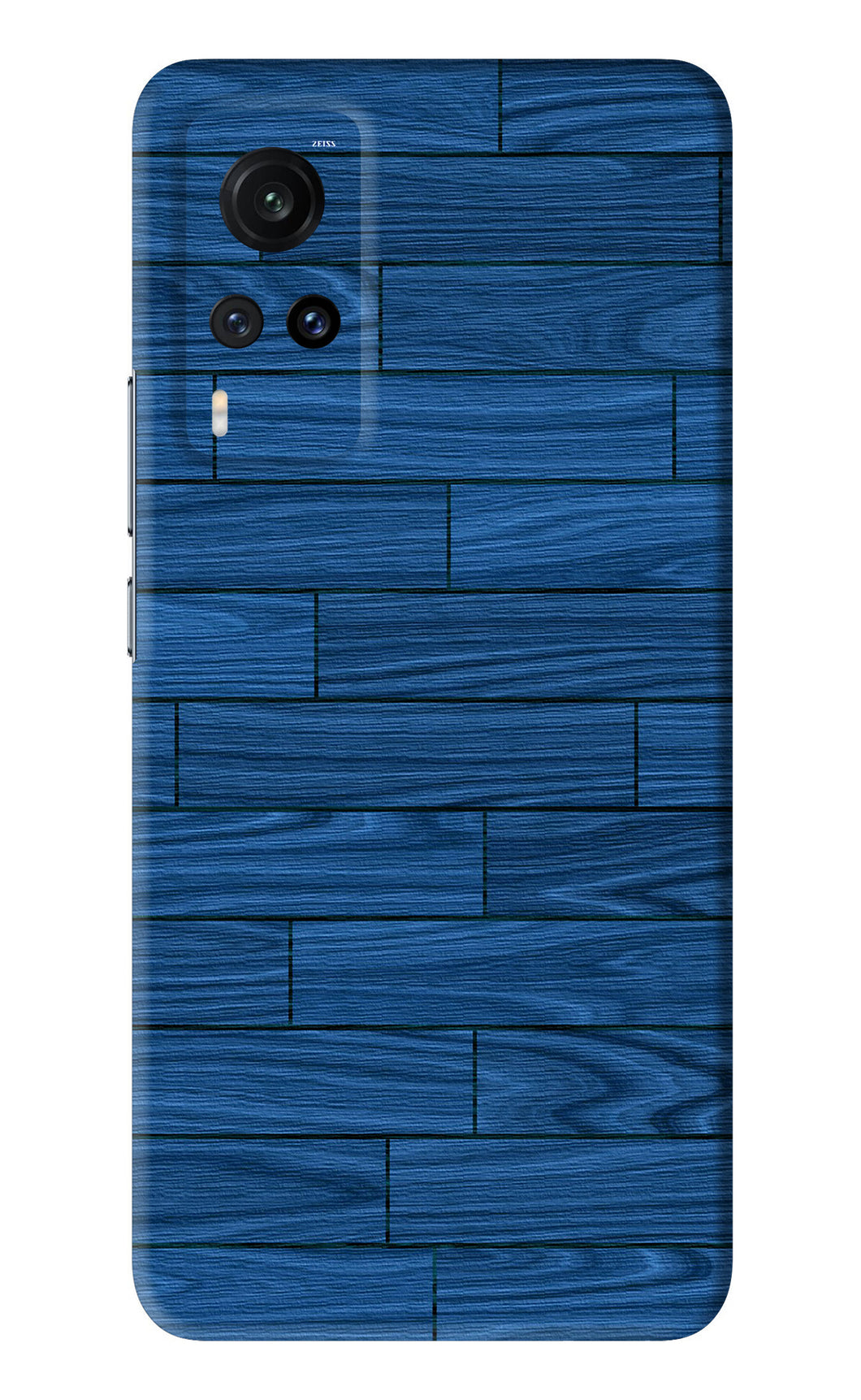 Blue Wooden Texture Vivo X60 Back Skin Wrap