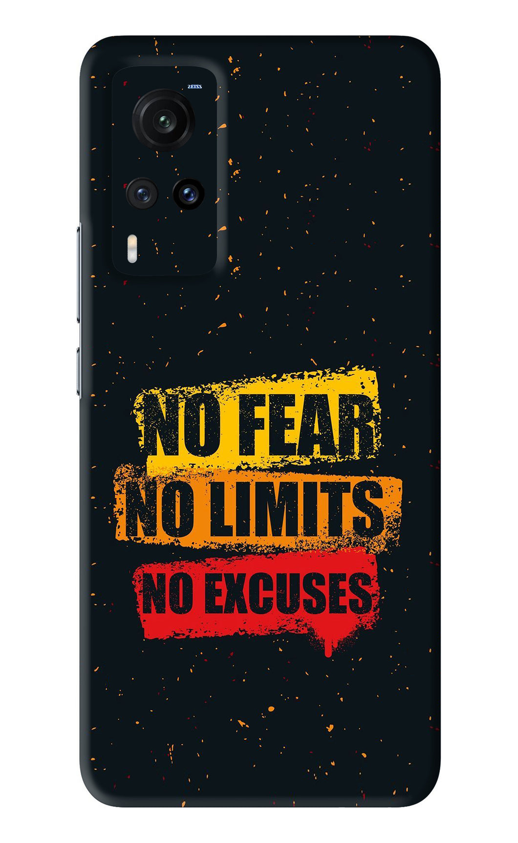 No Fear No Limits No Excuses Vivo X60 Back Skin Wrap