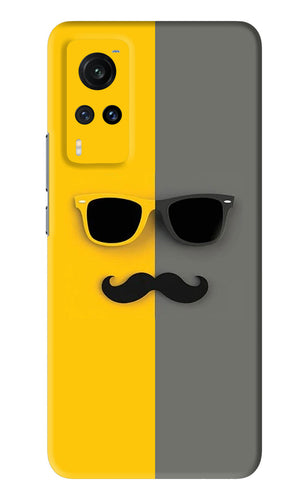 Sunglasses with Mustache Vivo X60 Back Skin Wrap