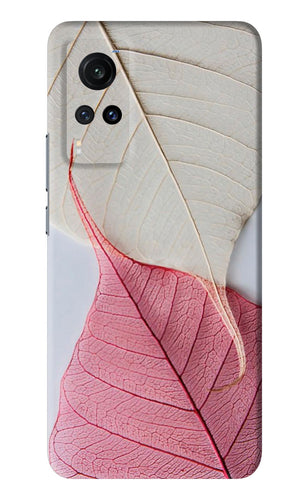 White Pink Leaf Vivo X60 Back Skin Wrap