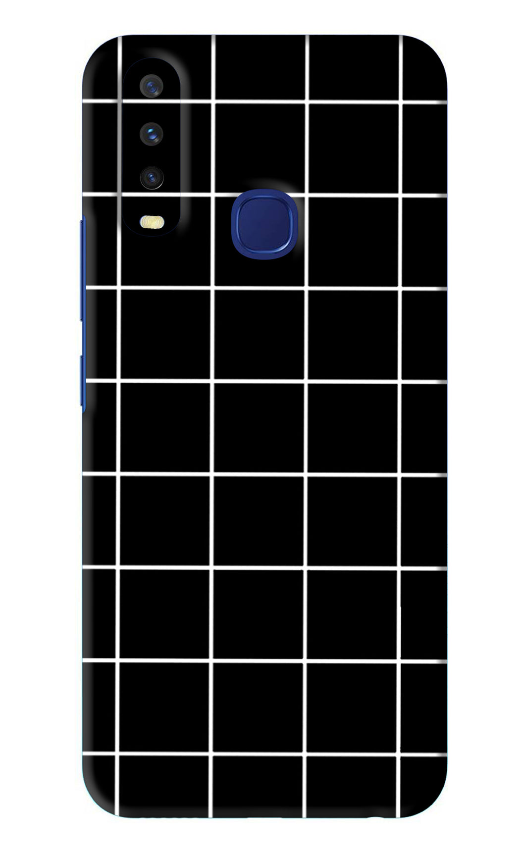 White Grid Vivo Y11 Back Skin Wrap