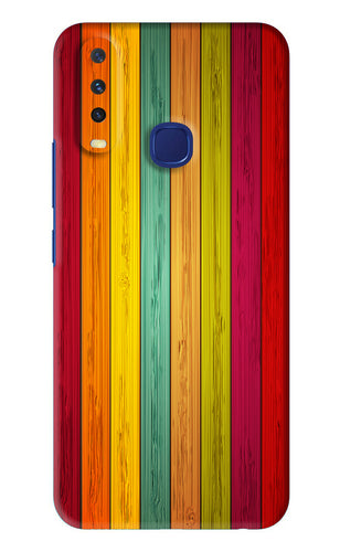 Multicolor Wooden Vivo Y12 Back Skin Wrap